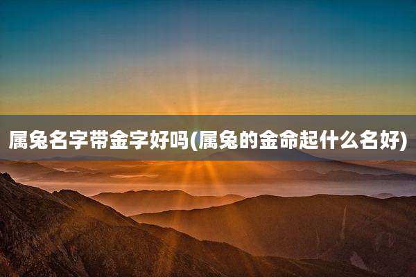 属兔名字带金字好吗(属兔的金命起什么名好)