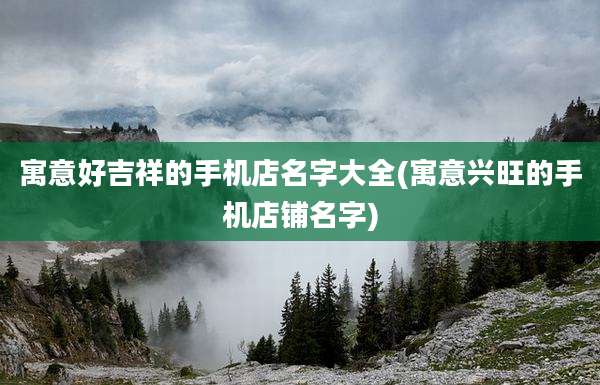 寓意好吉祥的手机店名字大全(寓意兴旺的手机店铺名字)
