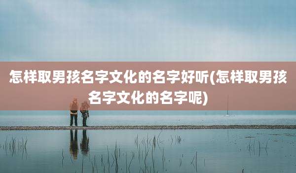 怎样取男孩名字文化的名字好听(怎样取男孩名字文化的名字呢)
