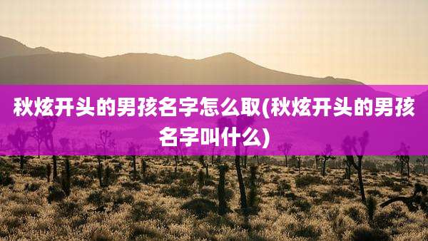 秋炫开头的男孩名字怎么取(秋炫开头的男孩名字叫什么)