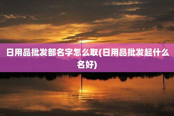 日用品批发部名字怎么取(日用品批发起什么名好)