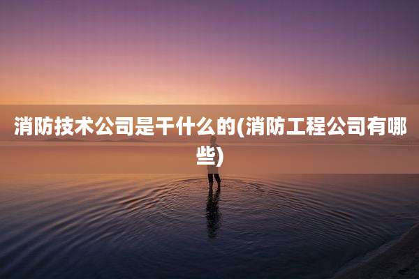 消防技术公司是干什么的(消防工程公司有哪些)