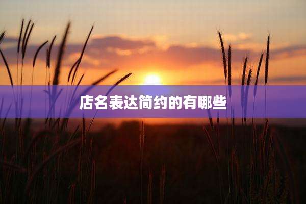 店名表达简约的有哪些