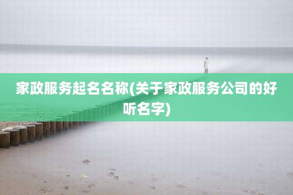 家政服务起名名称(关于家政服务公司的好听名字)