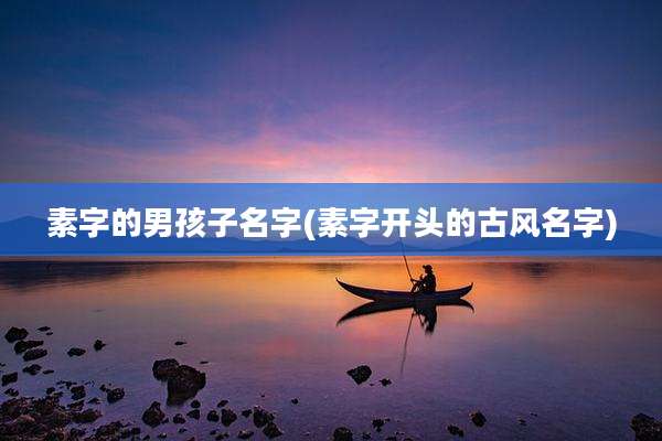 素字的男孩子名字(素字开头的古风名字)
