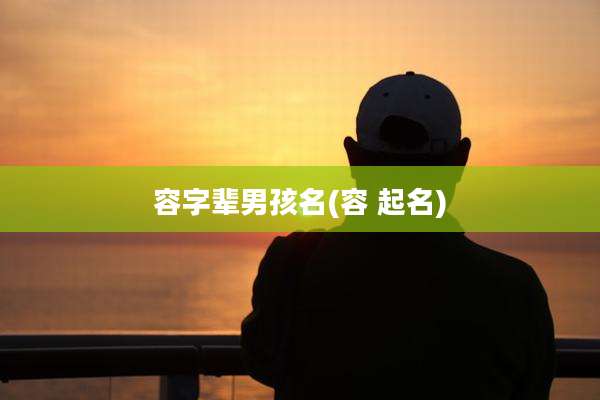 容字辈男孩名(容 起名)