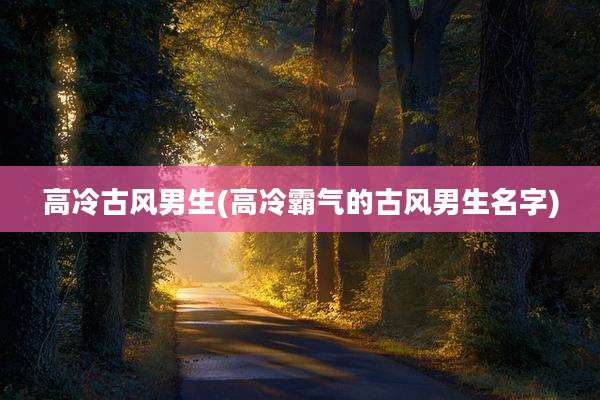 高冷古风男生(高冷霸气的古风男生名字)