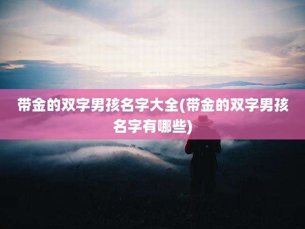 带金的双字男孩名字大全(带金的双字男孩名字有哪些)