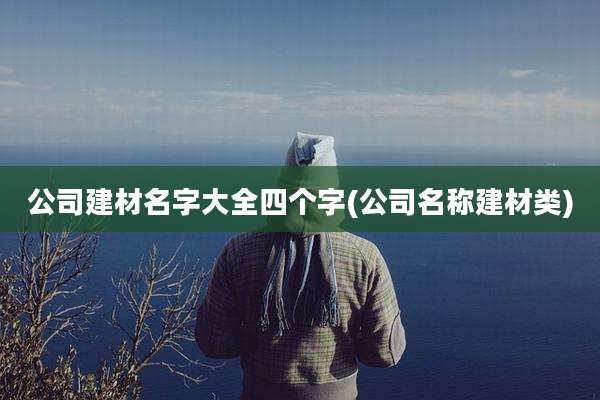 公司建材名字大全四个字(公司名称建材类)