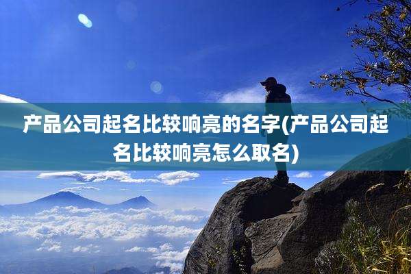 产品公司起名比较响亮的名字(产品公司起名比较响亮怎么取名)