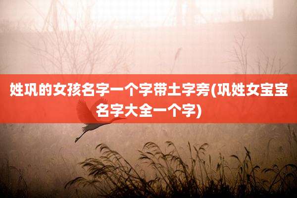 姓巩的女孩名字一个字带土字旁(巩姓女宝宝名字大全一个字)