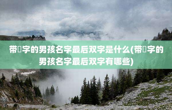 带晞字的男孩名字最后双字是什么(带晞字的男孩名字最后双字有哪些)