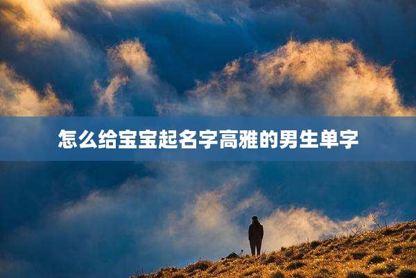 怎么给宝宝起名字高雅的男生单字