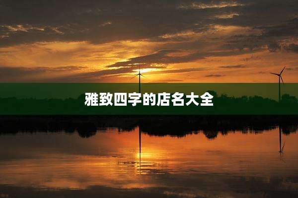 雅致四字的店名大全
