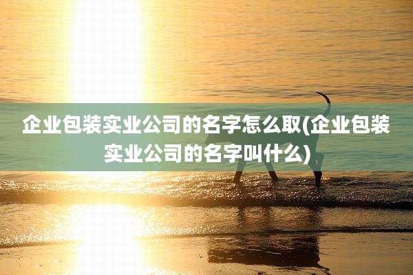企业包装实业公司的名字怎么取(企业包装实业公司的名字叫什么)