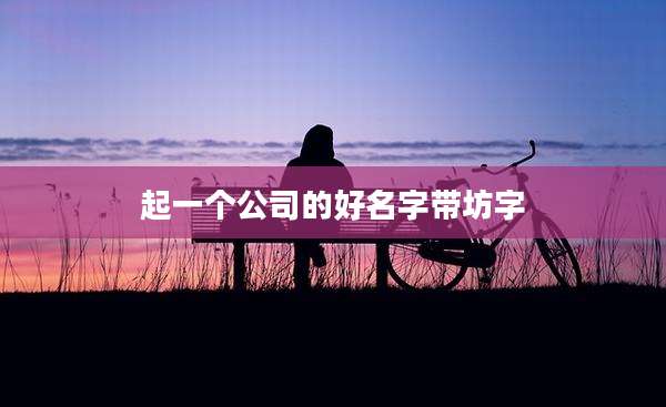 起一个公司的好名字带坊字