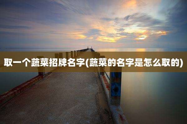 取一个蔬菜招牌名字(蔬菜的名字是怎么取的)