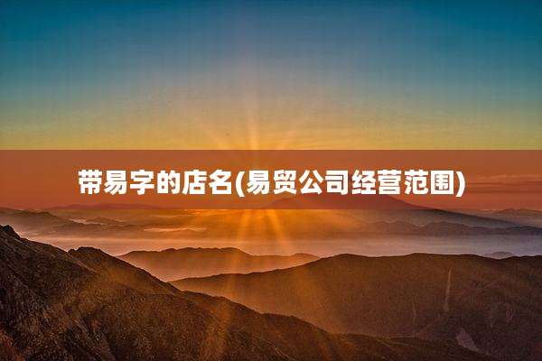 带易字的店名(易贸公司经营范围)