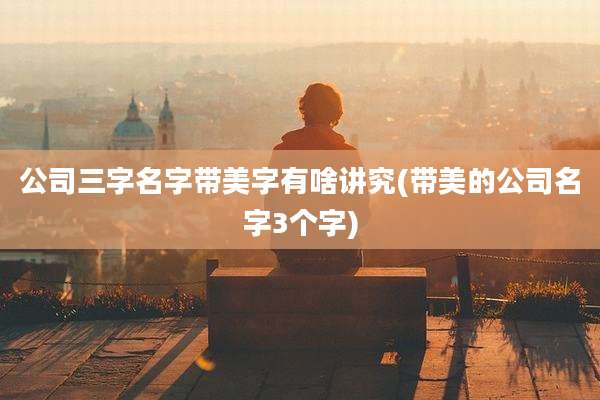 公司三字名字带美字有啥讲究(带美的公司名字3个字)