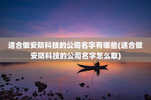 适合做安防科技的公司名字有哪些(适合做安防科技的公司名字怎么取)
