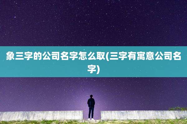 象三字的公司名字怎么取(三字有寓意公司名字)