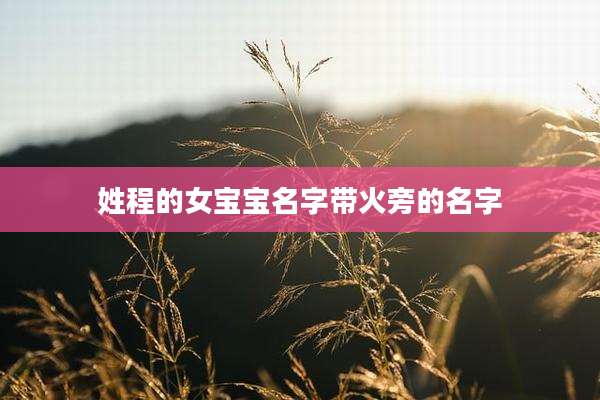 姓程的女宝宝名字带火旁的名字