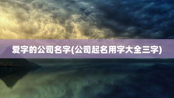爱字的公司名字(公司起名用字大全三字)