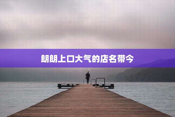 朗朗上口大气的店名带今