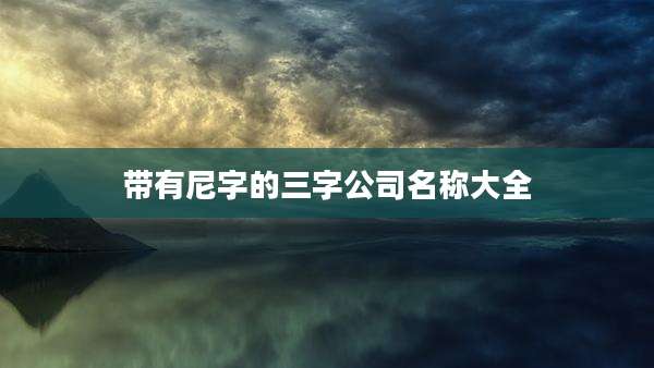 带有尼字的三字公司名称大全