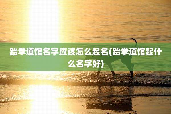 跆拳道馆名字应该怎么起名(跆拳道馆起什么名字好)