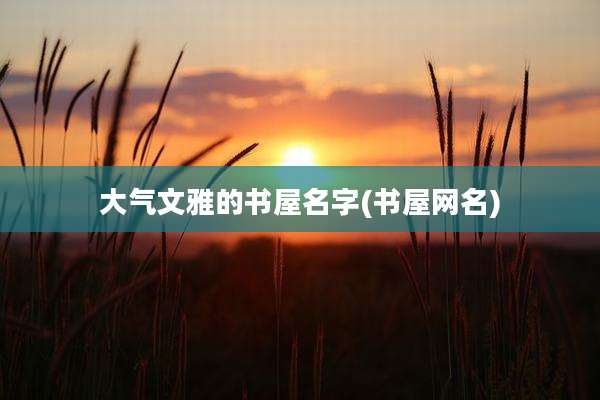 大气文雅的书屋名字(书屋网名)