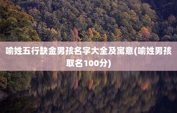 喻姓五行缺金男孩名字大全及寓意(喻姓男孩取名100分)