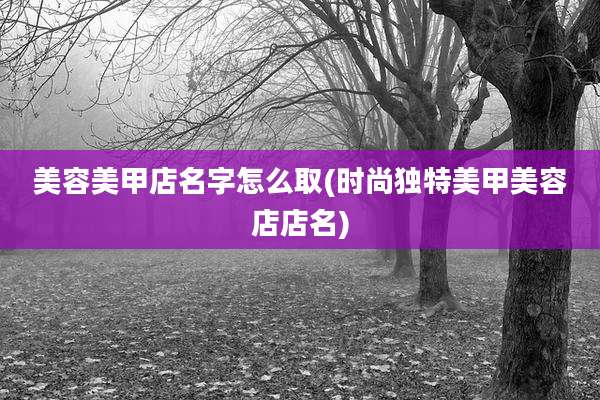 美容美甲店名字怎么取(时尚独特美甲美容店店名)