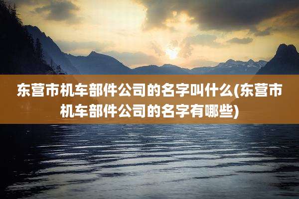 东营市机车部件公司的名字叫什么(东营市机车部件公司的名字有哪些)