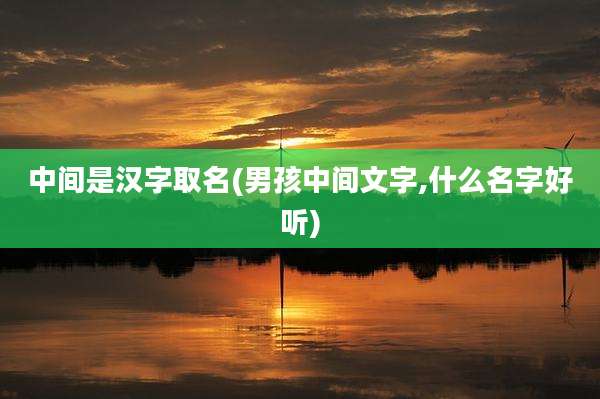 中间是汉字取名(男孩中间文字,什么名字好听)