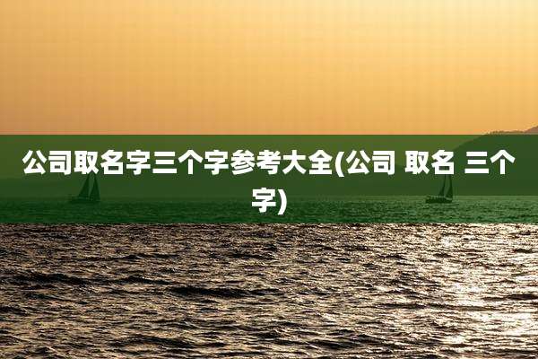 公司取名字三个字参考大全(公司 取名 三个字)