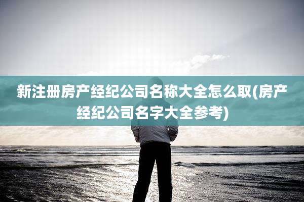 新注册房产经纪公司名称大全怎么取(房产经纪公司名字大全参考)