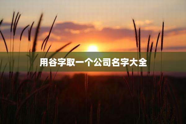 用谷字取一个公司名字大全