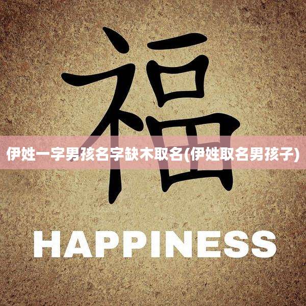 伊姓一字男孩名字缺木取名(伊姓取名男孩子)