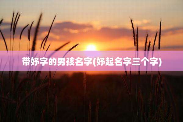 带妤字的男孩名字(妤起名字三个字)