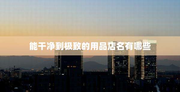 能干净到极致的用品店名有哪些
