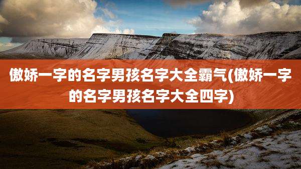 傲娇一字的名字男孩名字大全霸气(傲娇一字的名字男孩名字大全四字)