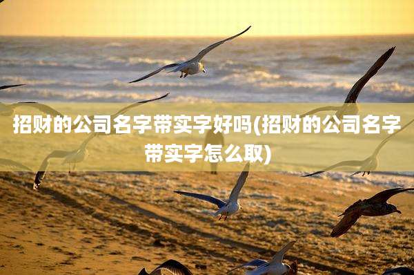招财的公司名字带实字好吗(招财的公司名字带实字怎么取)