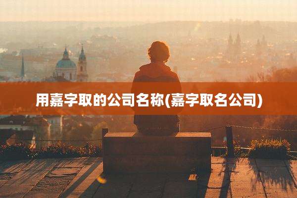 用嘉字取的公司名称(嘉字取名公司)