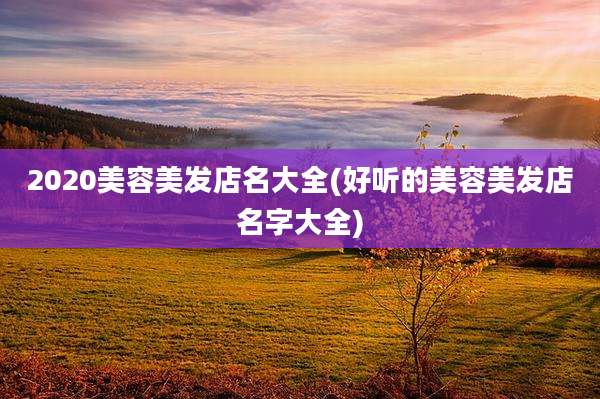 2020美容美发店名大全(好听的美容美发店名字大全)