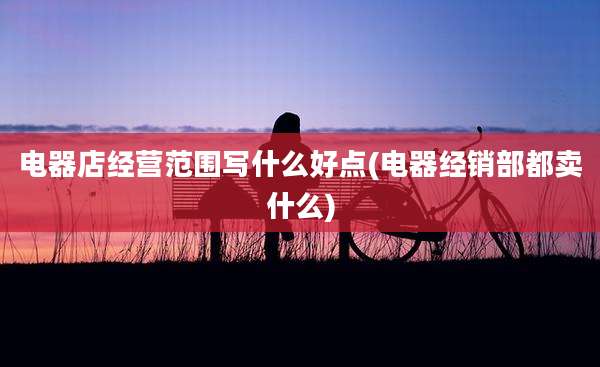 电器店经营范围写什么好点(电器经销部都卖什么)
