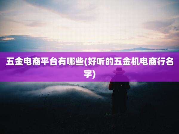五金电商平台有哪些(好听的五金机电商行名字)