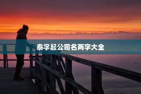 泰字起公司名两字大全