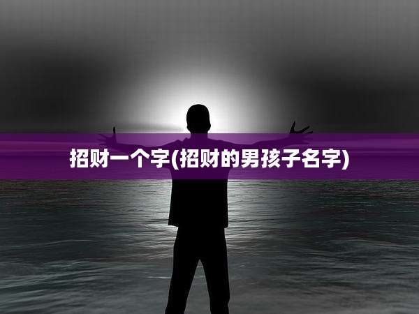 招财一个字(招财的男孩子名字)