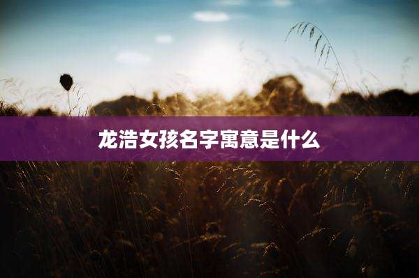 龙浩女孩名字寓意是什么
